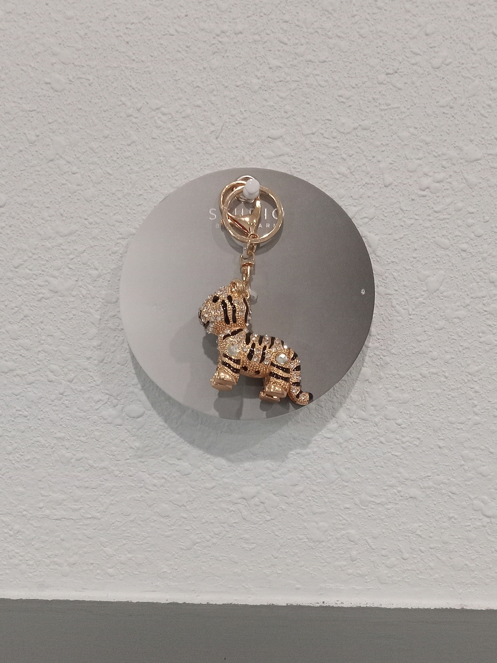 So Cute Gold Crystal Tiger Keychain